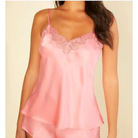 Cosabella Tops - Cosabella Journelle Charlotte Silk Cami Womens Small Pink Lace Sexy Sleeveless